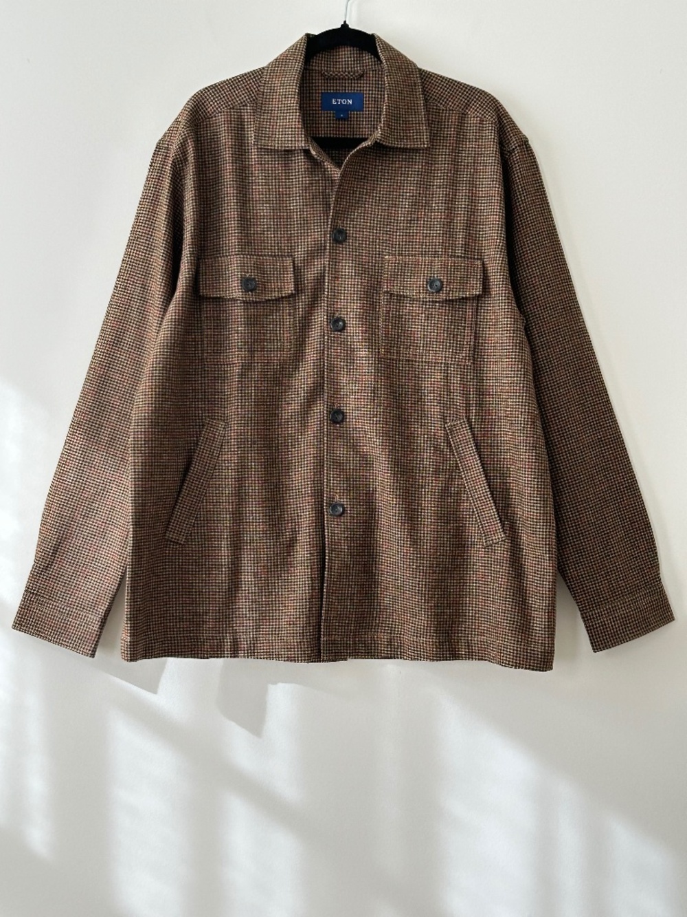 Eton Plaid Cotton Wool Cashmere Shirt Jacket